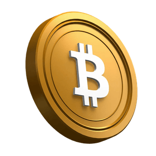 Moneta Bitcoin BTC inclinata usata come elemento grafico nella sezione hero
