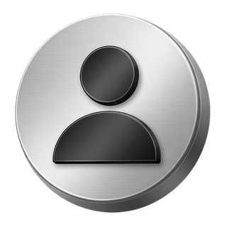 Elemento decorativo avatar utente 3D in argento sulla pagina FAQ